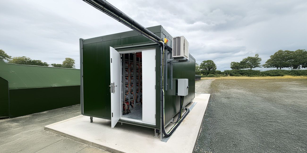 Image of BESS in container on UK farm